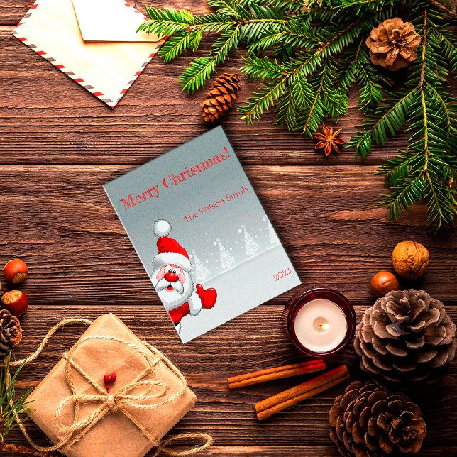 Postal de la nieve del árbol de Navidad de Santa C (Subido por el creador)