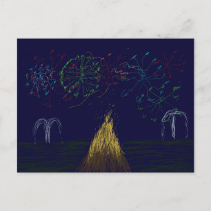 Postal de la noche de la hoguera