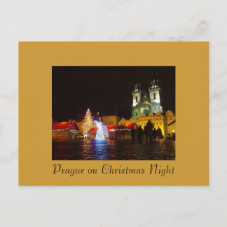 Postal de la noche de navidad de Praga
