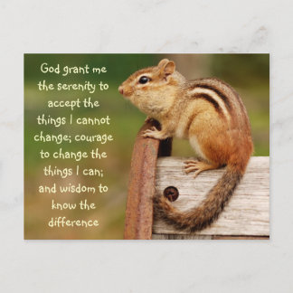 Postal de la oración de la serenidad Chipmunk
