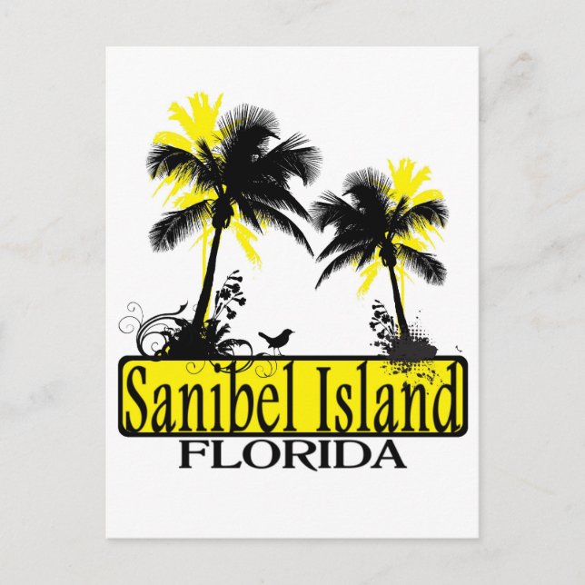 postal de la palma de la isla de Sanibel Florida (Anverso)