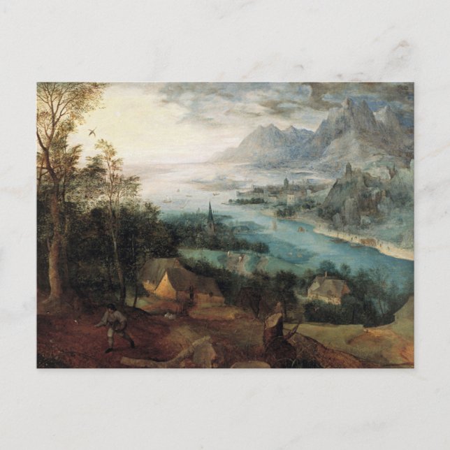 Postal de la Parábola del Sembrador por Bruegel el (Anverso)