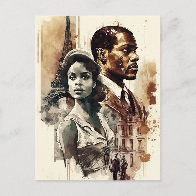 Postal de la pareja afroamericana de los años 50 (Anverso)