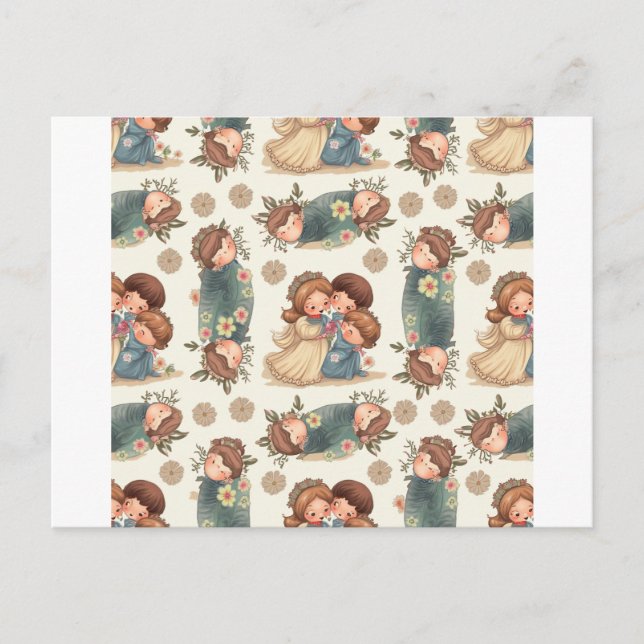 Postal de la pareja de Kawaii (Anverso)