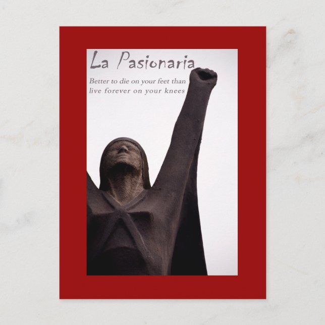 Postal de La Pasionaria (Anverso)