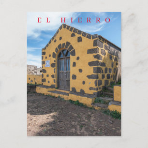 Postal de la pequeña iglesia de El Hierro