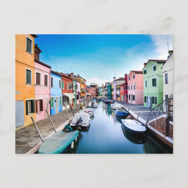 Postal de la pintoresca isla de Burano Venecia Ita (Anverso)