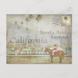 Postal de la pista de Santa Anita, California
