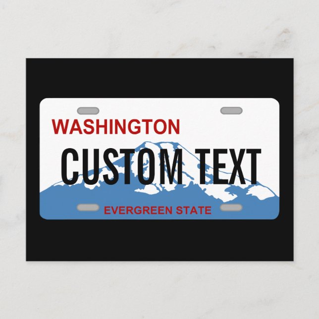 postal de la placa de matrícula del personalizado  (Anverso)