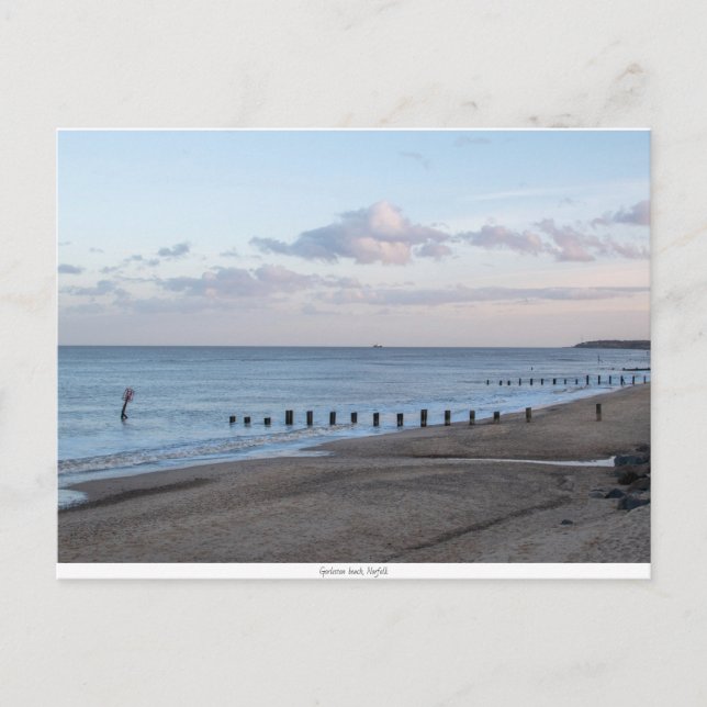 postal de la playa de Gorleston (Anverso)