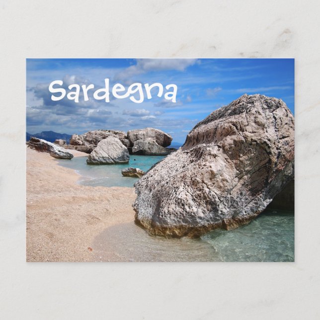 postal de la playa de Sardinia (Anverso)