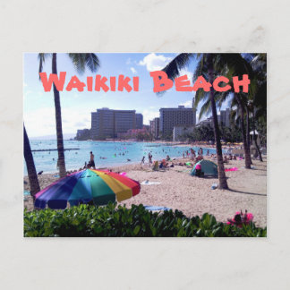 Postal de la playa de Waikiki