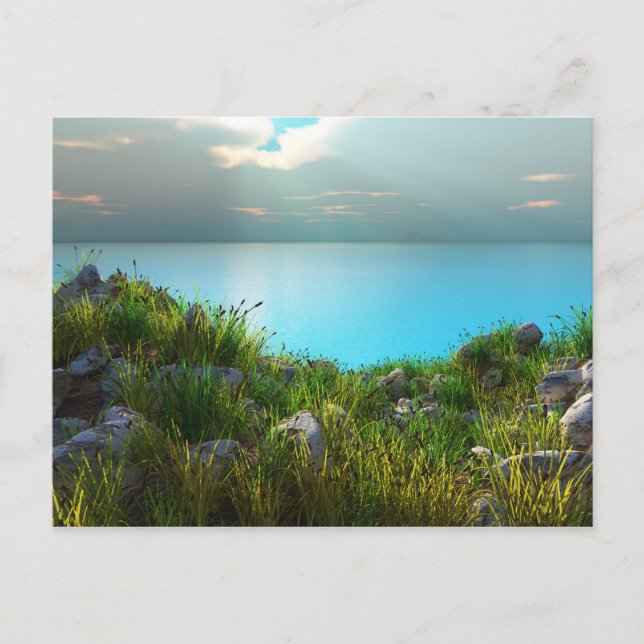 Postal de la playa rocosa (Anverso)