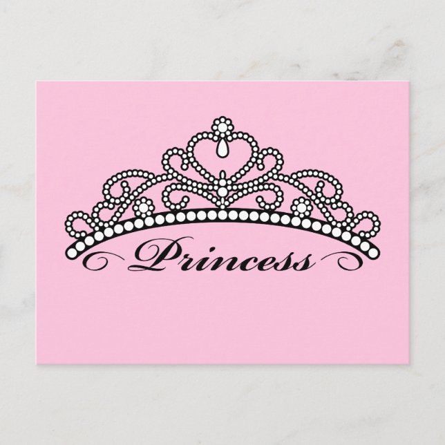 Postal de la princesa Tiara (fondo rosa) (Anverso)