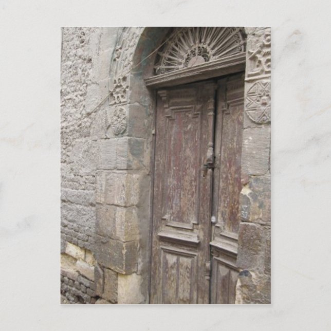 Postal de la puerta de la arquitectura de El Cairo (Anverso)