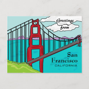 postal de la puerta de oro de San Francisco Califo