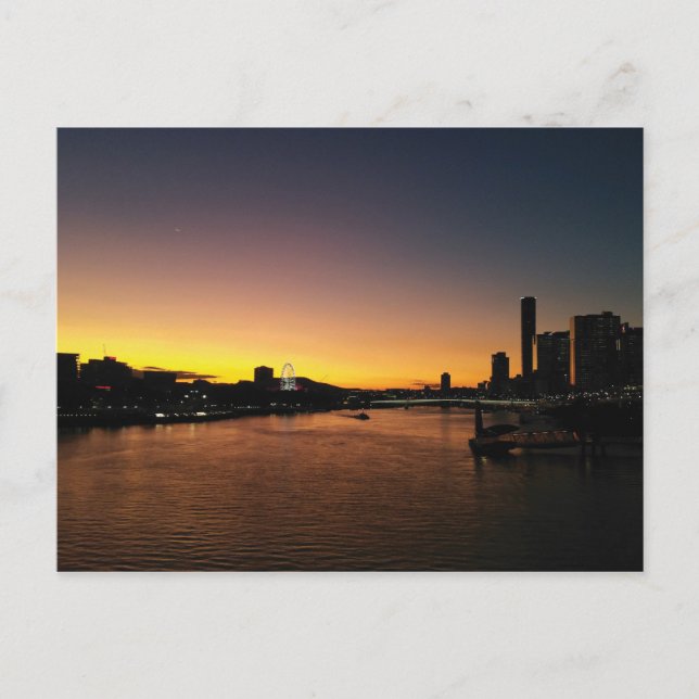 postal de la puesta de sol de Brisbane (Anverso)