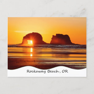 Postal de la puesta de sol de las rocas gemelas