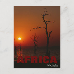 Postal de la puesta de sol del lago Kariba en Áfri