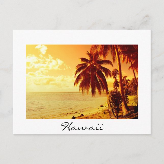 postal de la puesta de sol en Hawái (Anverso)