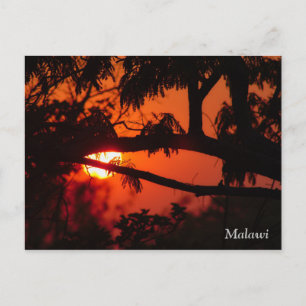 Postal de la puesta de sol en Malawi, África