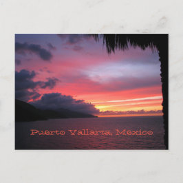 postal de la puesta de sol en Puerto Vallarta, Méx