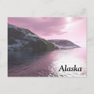 Postal de la puesta de sol rosa del Ártico de Alas