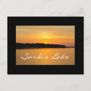 Postal de la puesta de sol sobre el lago Sardis, e