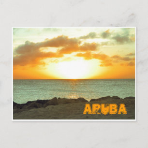 Postal de la puesta del sol de Aruba