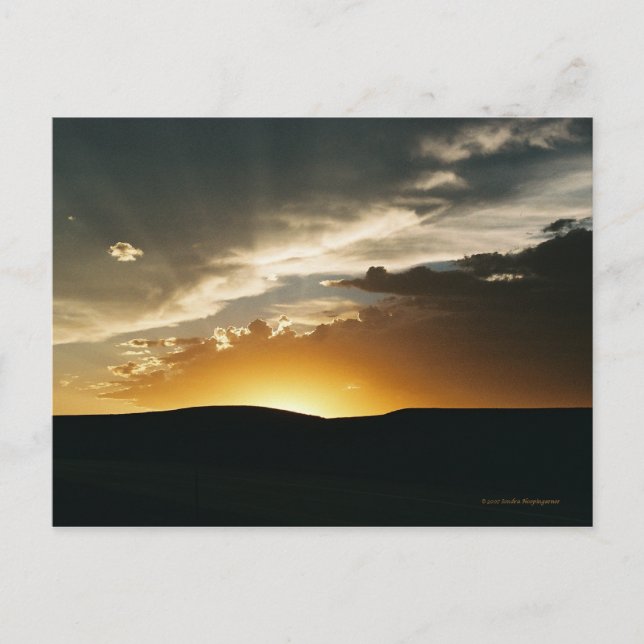 Postal de la puesta del sol de Wyoming (Anverso)