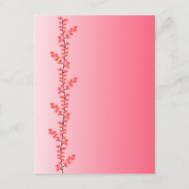 Postal de la rama de flores, personalizar (Anverso)