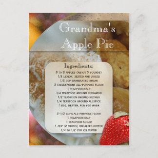 Postal de la receta de Apple Pie o postre