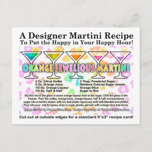 Postal de la receta de cóctel Martini, naranja Jew