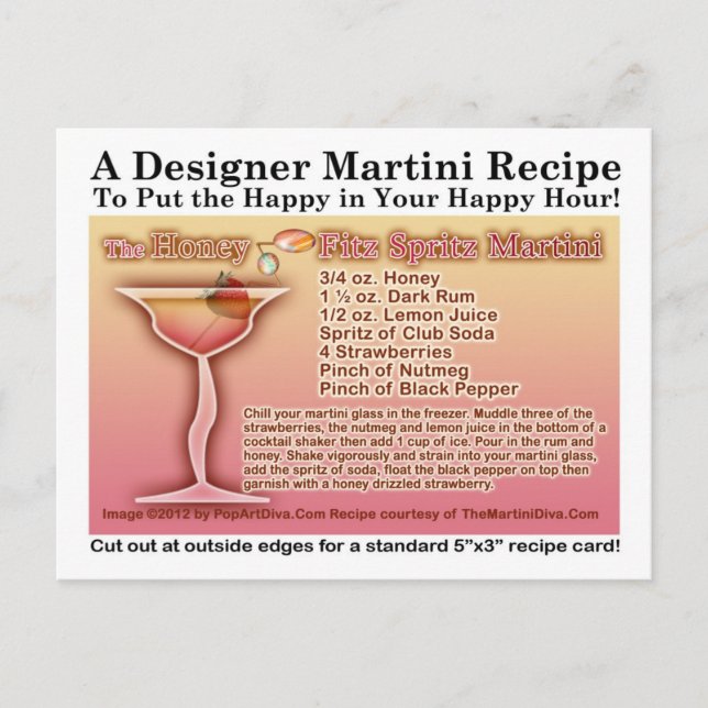 Postal de la receta de Honey Fitz Spritz Martini (Anverso)