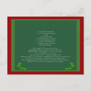 Postal de la receta de la galleta de azúcar del