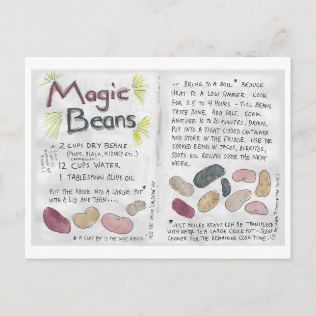 postal de la receta de Magic Beans (Anverso)