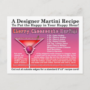Postal de la receta de Martini Cheesecake para cer