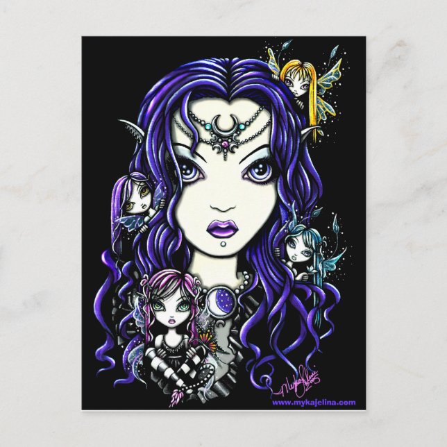Postal de la Reina Fae Dark Faery Goddess (Anverso)