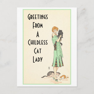 Postal de la Señora del Gato Infantil