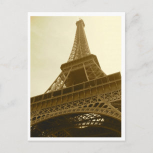 Postal de la sepia de la torre Eiffel