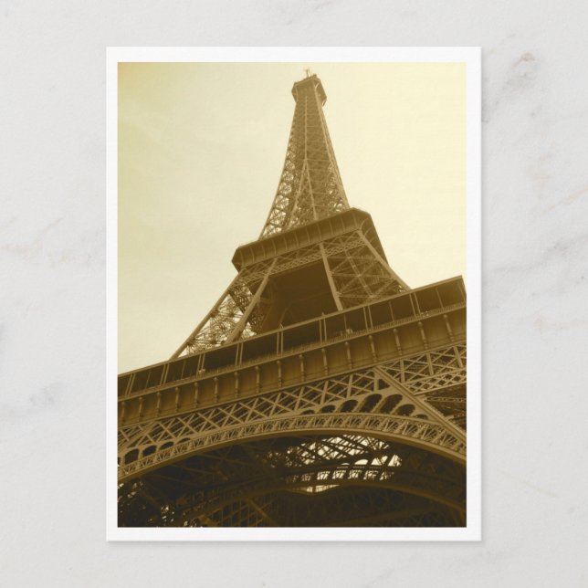 Postal de la sepia de la torre Eiffel (Anverso)
