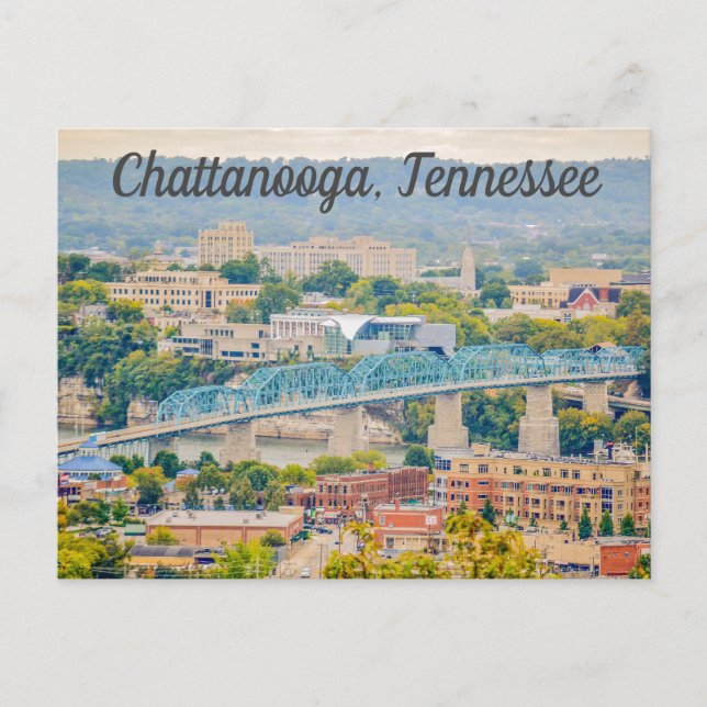 Postal de la silueta de Chattanooga Tennessee (Anverso)