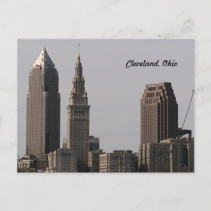 Postal de la silueta de Cleveland Ohio