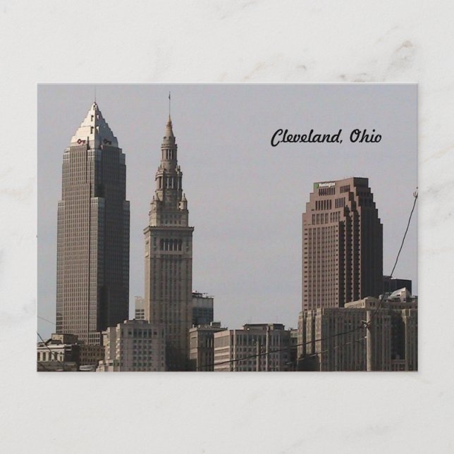 Postal de la silueta de Cleveland Ohio (Anverso)