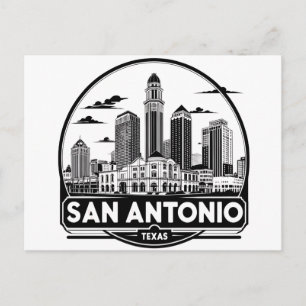 Postal de la silueta de San Antonio Texas
