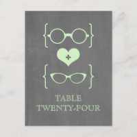 Postal de la tabla de crokboard Green Geeky Glasse