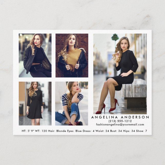 Postal de la tarjeta 5 Photo Comp para el actor mo (Anverso)