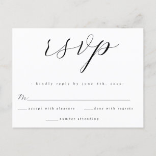 Postal de la tarjeta de respuesta RSVP de la boda