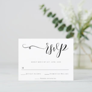 Postal de la tarjeta de respuesta RSVP de la boda