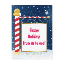 Postal de la tarjeta de vacaciones Navidades del P